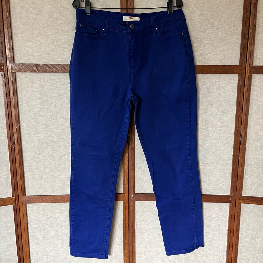 Levi’s Perfectly Slimming 512 Slimming High Waisted Royal Blue Jeans Pants - 12
